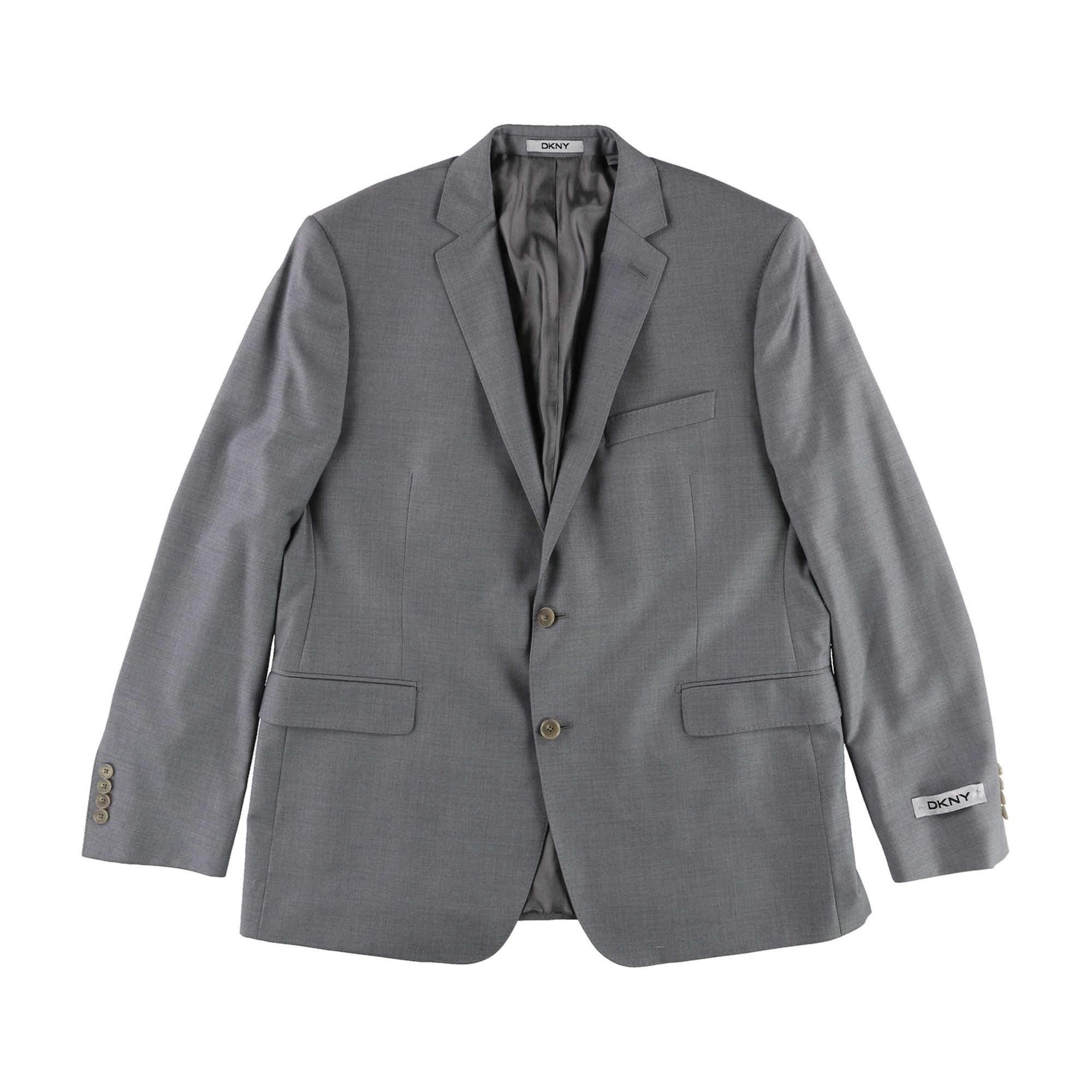DKNY Mens Basic Two Button Blazer Jacket, Grey, 42 Regular